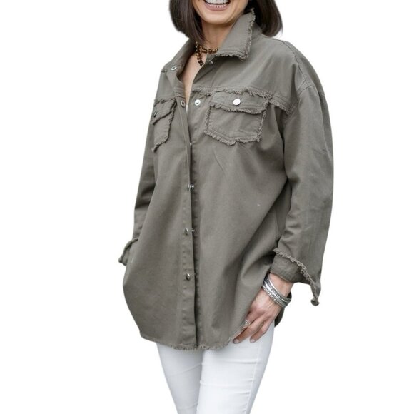 Crown Linen Designs Women Top Shirt Medium Size Green Oversized 100% Cotton NWT - Picture 3 of 11